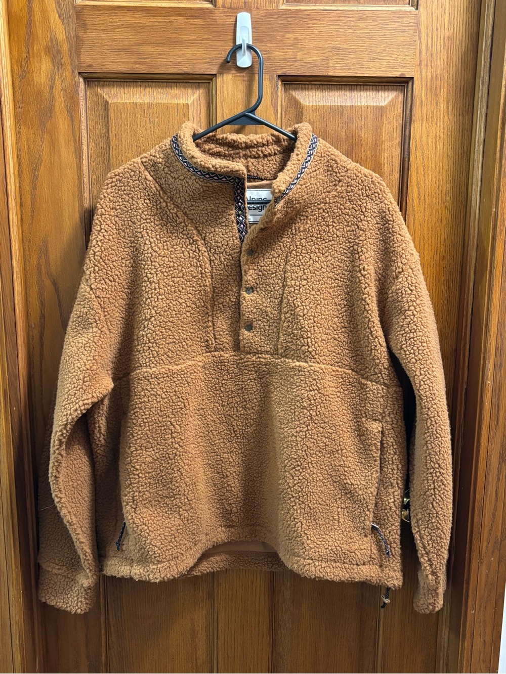 Alpine Design Women's 1/4 Snap Sherpa Pullover - Caramel Latte, Size L (NWT)